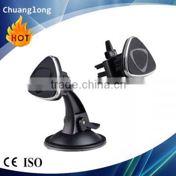 Easy mounting 360 degree swivelling adjustable 3 in 1 windshield/air vent car magnetic phone holder for smartphone & mini tablet