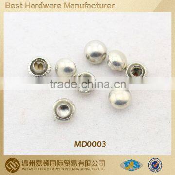 Dome nickle-free white metal rivet for apparel bag shoe, various Fashion designs customized