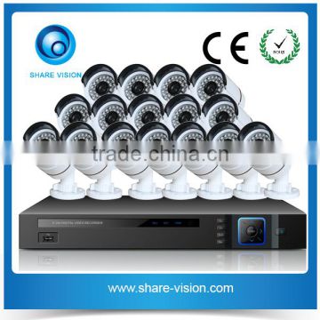 H.264 1080N 16ch AHD DVR with 16*1080p/2Mp DIY cameras waterproof & ir cut camera