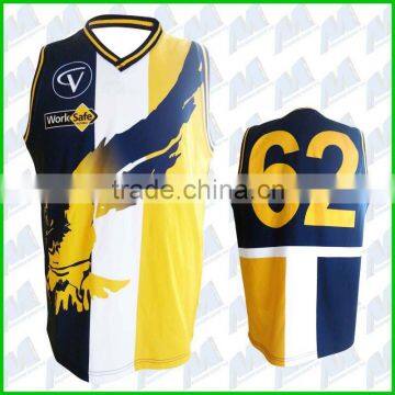 Long sleeved/sleeveless sublimation AFL guernsey