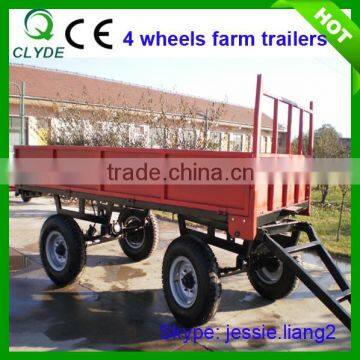High quanlity professional 4 wheel farm trailer for garden tractor