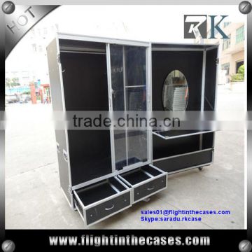 Flight Case Wardrobe with Drawers,Mirror,Flexible Panel--1200W x 900D x 1820H