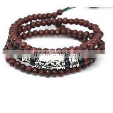 Handmade wood beads wrap bracelet