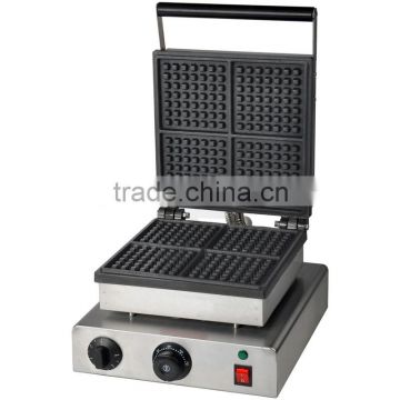 Popular Snack equipment Commercial Cast Iron electric waffle maker, square belgian waffle size 150*150*8mm