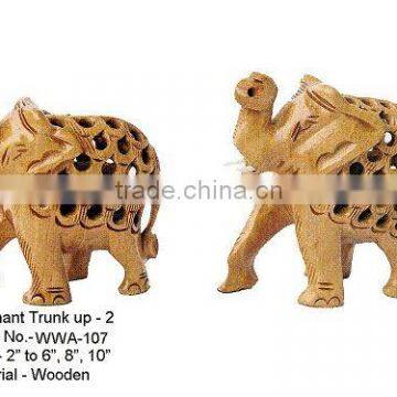 Modern decorative elephant wood carving sculpture