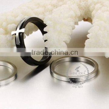 8MM Stainless Steel Cross Symbol Ring Fashion Couple Ring Wedding Jewelry 6260456