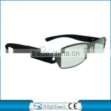 Own brand lighted reading glasses metal frame designer glasses powerful led reading glasses wenzhou manufacturer BRM2842