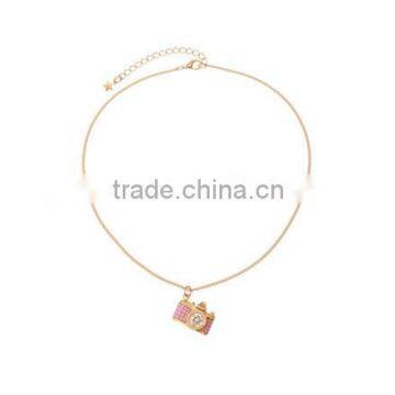 Pretty Steps 2015 new coming girls jewelry cameras pattern necklace thin strips for summer guangzhou china wholesale