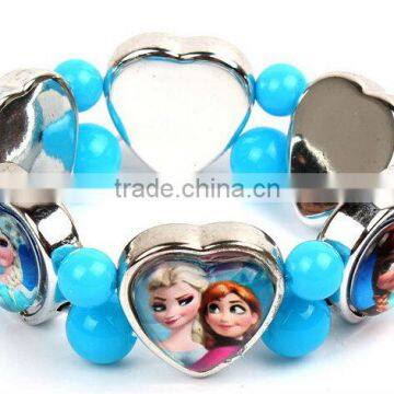 2014 popular frozen bracelet,heart bead bracelet jewelry for girl