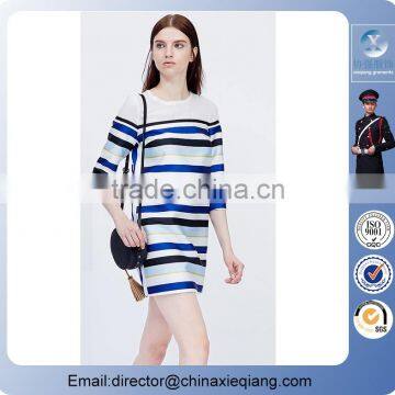 2016 Fashion Ladies Stripe Printed Dress Women Bandage Dress