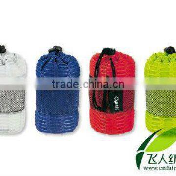 Compact sports towel with net bag(china factory)