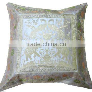 Elephant animal BROCADE PILLOW CUSHION Cover Gift Royal India Decoration Home decor Indian Store