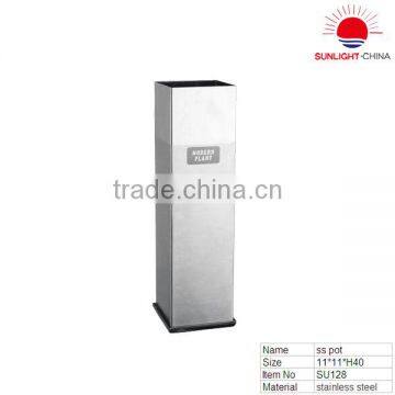 SU128 tall stainless steel square planter/metal flower pot/metal planter