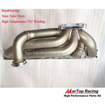 Mertop Race Update 3.0mm Thick Top Mount T3/T4 Turbo Manifold for BMW E36 325 328 M3 M50 M52 S50 S52 photo-2