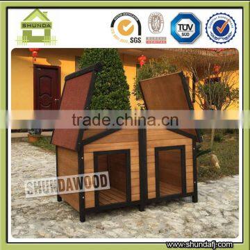 SDD12L twindoor garden decorative wooden dog house