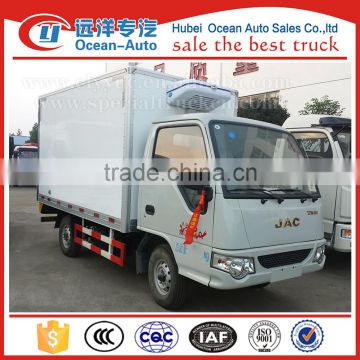 JAC 4X2 refrigerator truck with gasoline engine for sale