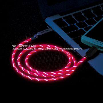 EL Visible Micro USB Flowing Round Cable LD001