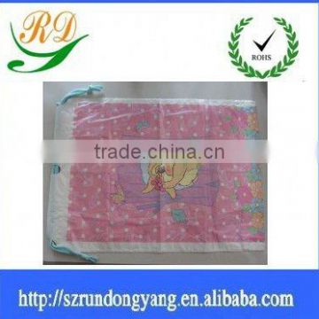 Mini recycle CPE Plastic Drawstring Packaging Bags with design