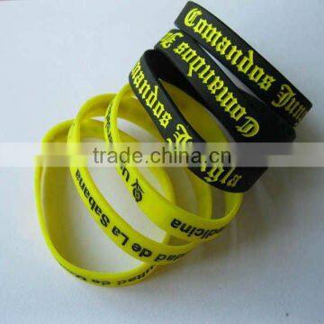 Silicone wristband with refilled logo