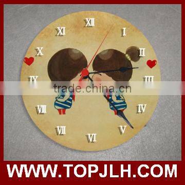 Fancy Design DIY Sublimation Printing Round Shape Glass Wall Clock photo-2