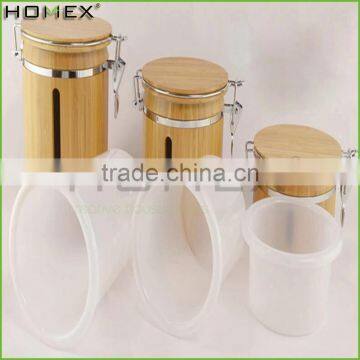 Metal Kitchen Storage Box, Tea Sugar Coffee Canister with Bamboo Lid/Homex_Factory