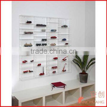 Large Wall Mounted Acrylic Glass Clear Presentation Showcase Case for Rocks - Minerals - Fossils - Shells - Stones-Model Cars photo-3