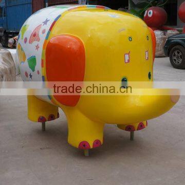 Customized Fiberglass Colourful Elephant Statue photo-2