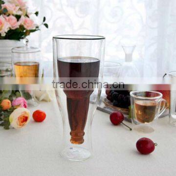 wholesale 350ml 430ml double beer glass