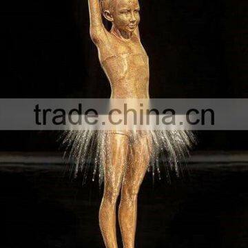 Art Metal Craft Bronze Casting Ballerina Statue Fountain for Wholesale photo-3