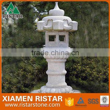 Japanese style garden large granite stone lantern