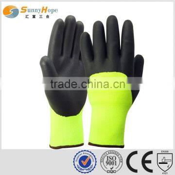 sunny hope 3/4 coated cheap nitrile winter smooth coated glove safety gloves