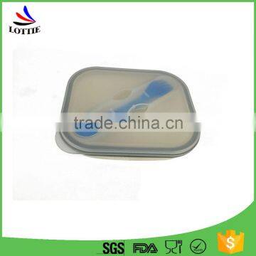 Hot Selling Food Grade Heat Insulation Non-toxic Portable Collapsible Silicone Lunch Box photo-3
