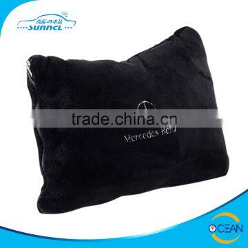 Quality Plush Blanket that Folds into Pillow with LOGO Embroidery Good for Promotion Sale