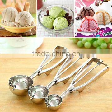 4CM 5CM 6CM Kitchen Ice Cream Mash Potato Scoop Stainless Steel Spoon Spring Handle Kitchen Accessories Wholesale New Arrival