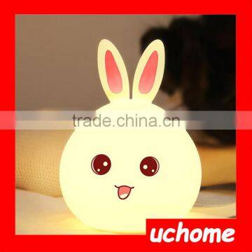 UCHOME Touch Sensor Silicone Rabbit LED Night Light 7 Color Changing Kids Lamp photo-4