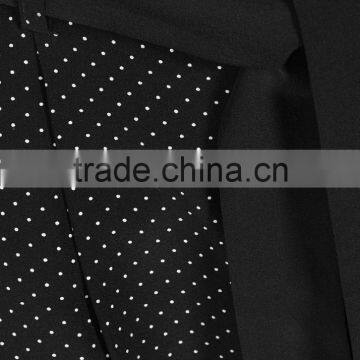 Wholesale Women Apparel Polka-dot Print Belt Loops Waist Tie Black Silk Trousers(DQE0364P) photo-4