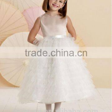 cute baby gown satin lace bow girl dresses long