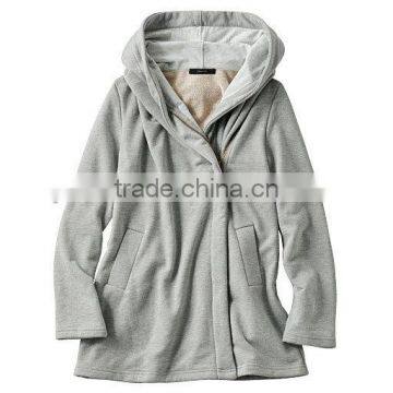 2016 Women Warm Fleece Fabric Full Zip Winter Coat With Hooded Knitted Women Cloth photo-5