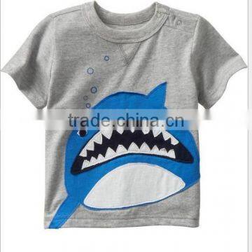 boys gray with white whale cartoon t shirts kids summer clothes