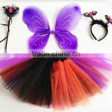 Halloween Party Pumpkin Butterfly Wings Child Fancy Dress Pumpkin Costume Set photo-4
