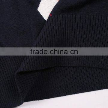 2015 New Fashion Design Navy Blue V Neck Sweater photo-5