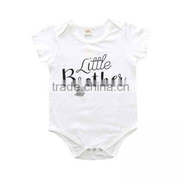 S17520A 2017 Summer White Baby Clothes Letter Printed Romper photo-2