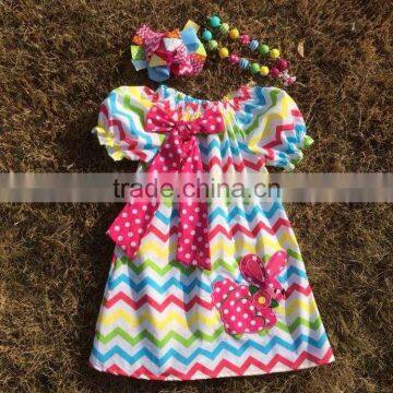 baby girls Easter Bunny dress with matching headband and chunky necklace set