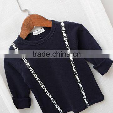 New Style Cotton Words Design Wholesale Child Long Sleeve t Shirt photo-3