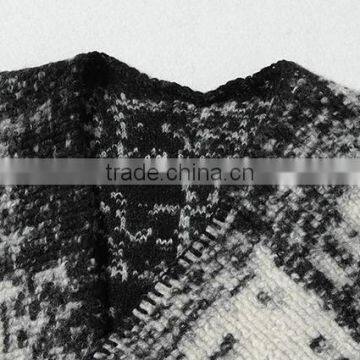 Ladies Cashmere Cotton Knitted Plaid Poncho With High Quality photo-4