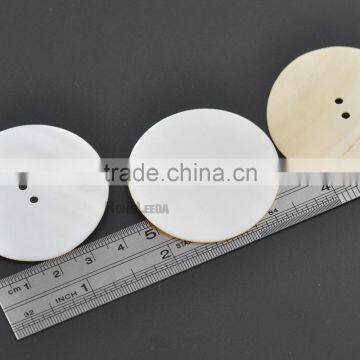 44mm 1.75inch Big Natural Shell Buttons 2-hole Thin Mother of Pearl Buttons Decoration SHELL-005 photo-3