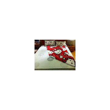 Cartoon Soft Red Hello Kitty Blanket Breathable , ISO Polyester Fleece Blankets