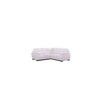 White Corner Leather Sofa