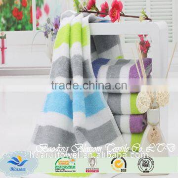 High Quality Striped Yarn Dyed Breathable Compressed Bamboo Fabric Face Towel photo-5