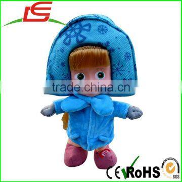 New style plastic face cartoon doll plush masha and the bear for kids gift